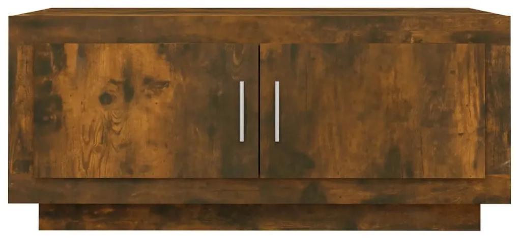 Tavolino da salotto rovere fumo 102x50x45 cm legno multistrato