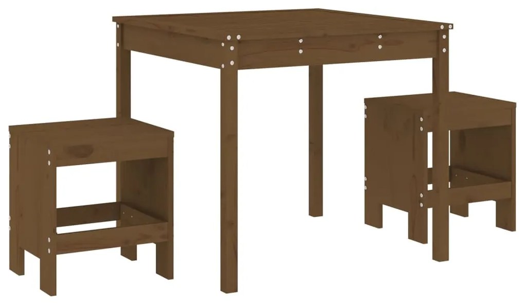 Set da bistrot da giardino 3 pz miele in legno massello di pino