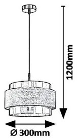 Rabalux 5383 - Lampadario a sospensione con filo BASIL 1xE27/40W/230V