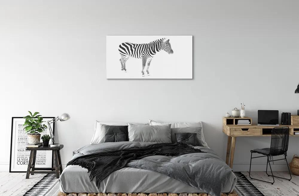 Quadro su vetro acrilico Zebra dipinta 100x50 cm