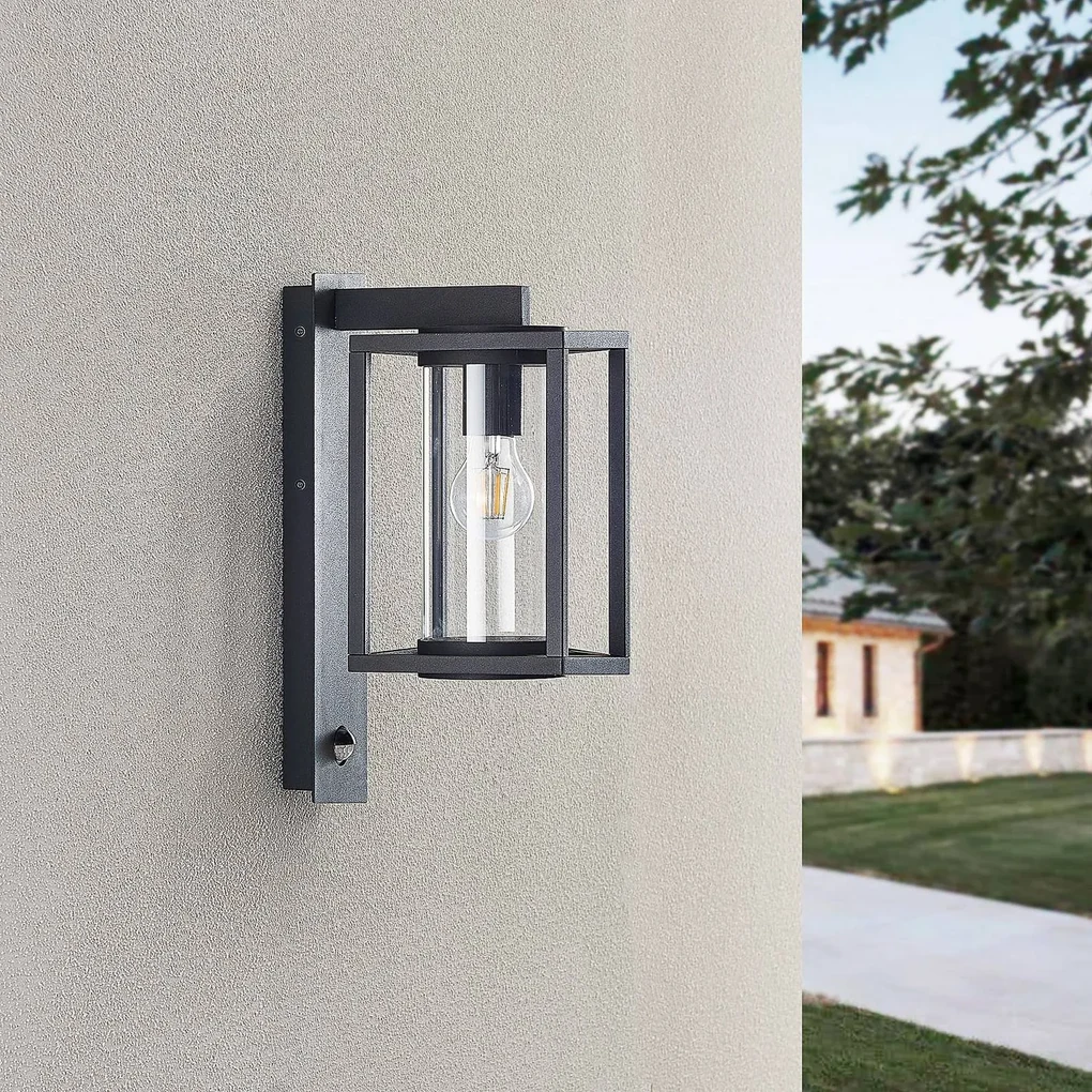 Lucande Applique da esterno Ferda, set da 2, sensore antracite IP44