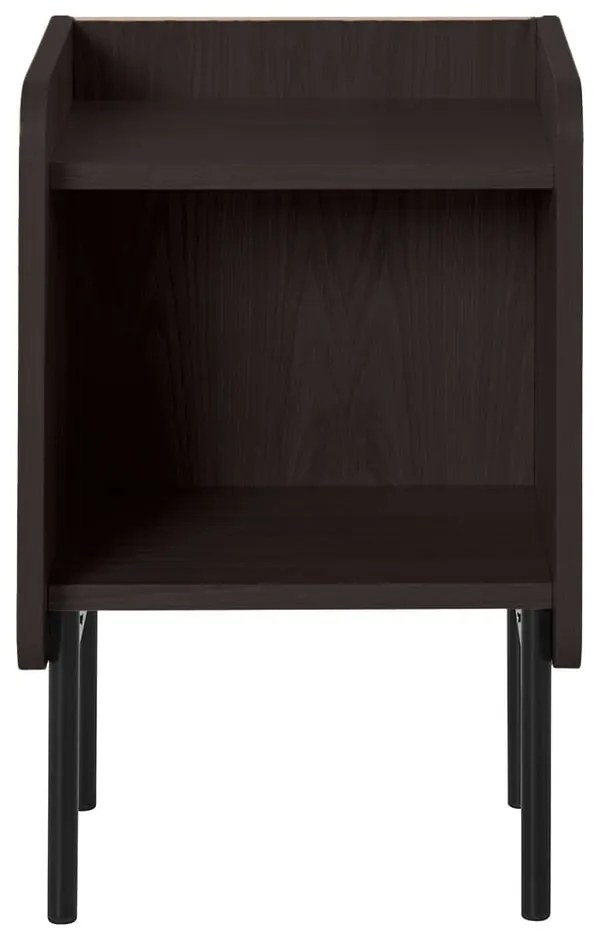 Comodino nero in rovere con ripiani Wrap - Bonami Selection