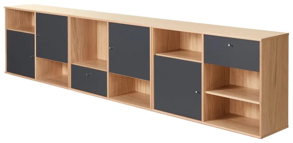 Cassettiera bassa nera in rovere 267x61 cm Mistral - Hammel Furniture