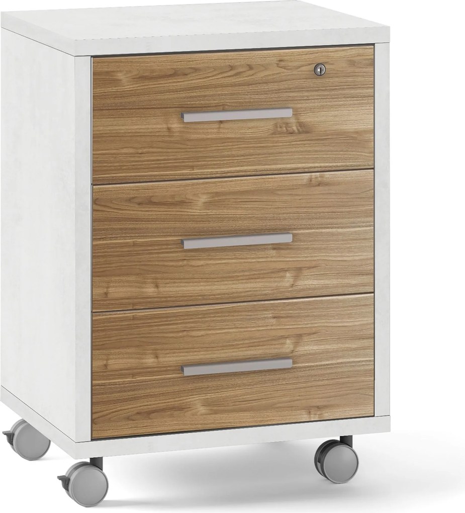 GARE - cassettiera per ufficio 3 cassetti con ruote