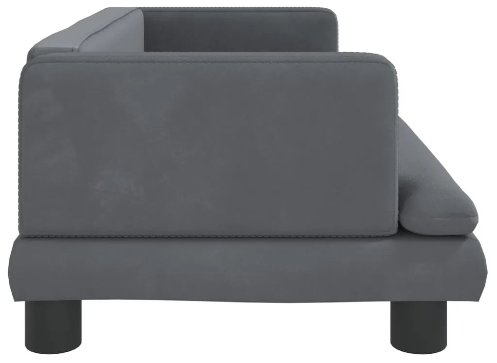 Lettino per cani grigio scuro 80x45x30 cm in velluto