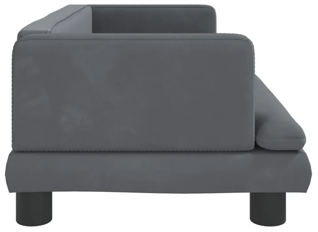Lettino per cani grigio scuro 80x45x30 cm in velluto