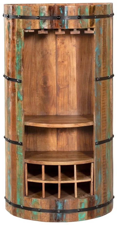 Scaffale per vino in legno riciclato colore naturale 8 bottiglie 60x115 cm Kaveri - Interia Home &amp; Living