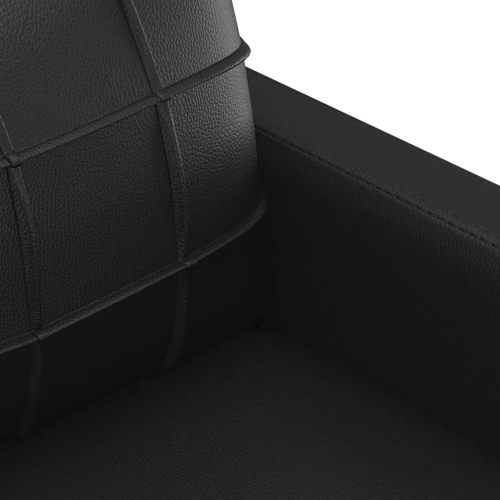 Set di divani 2 pz con cuscini nero in similpelle