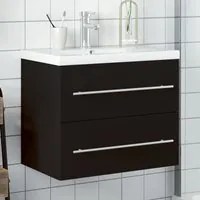 Mobile da Bagno con Lavabo Integrato Nero 3278765