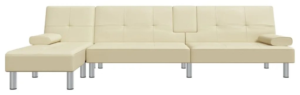 Divano letto a l crema 255x140x70 cm in similpelle