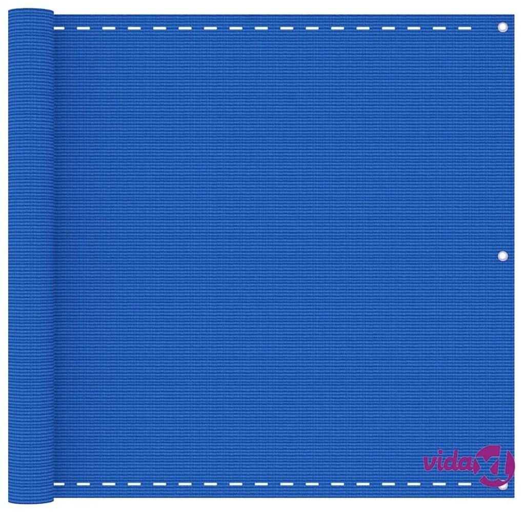 vidaXL Paravento da Balcone Blu 90x600 cm in HDPE