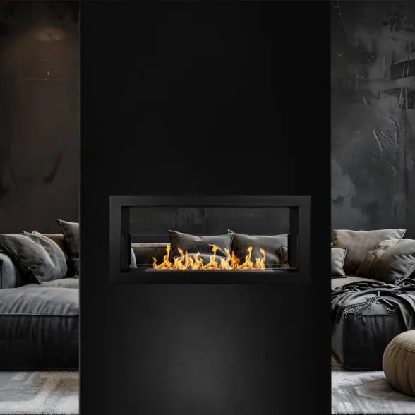 Camino a bioetanolo da incasso bifacciale biocamino 2 lati 90x40 cm MONTEFALCO 90