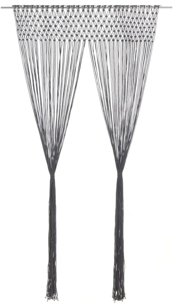 Tenda Macramè Antracite 140x240 Cm İn Cotone /