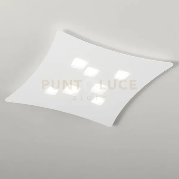 Isotta p/g - plafoniera colore bianco in metallo e alluminio 7 luci...