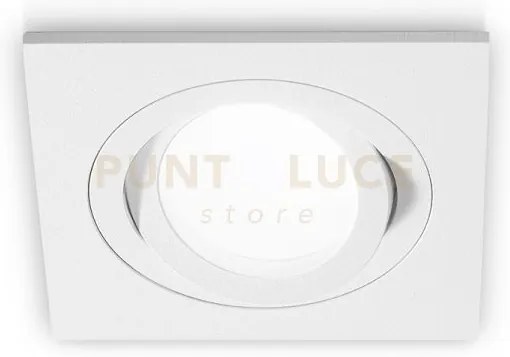Gfa041- faretto quadrato in alluminio orietabile colore bianco 9,4c...