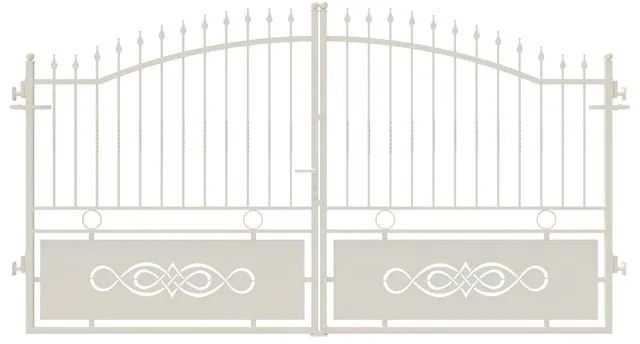 Cancello manuale battente Lavaredo in ferro, apertura centrale, L 358.5, H 165-195 cm, di colore bianco