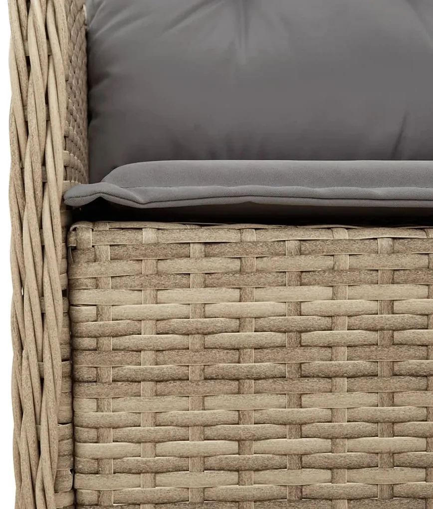 Set da pranzo da giardino 5 pz con cuscini beige in polyrattan