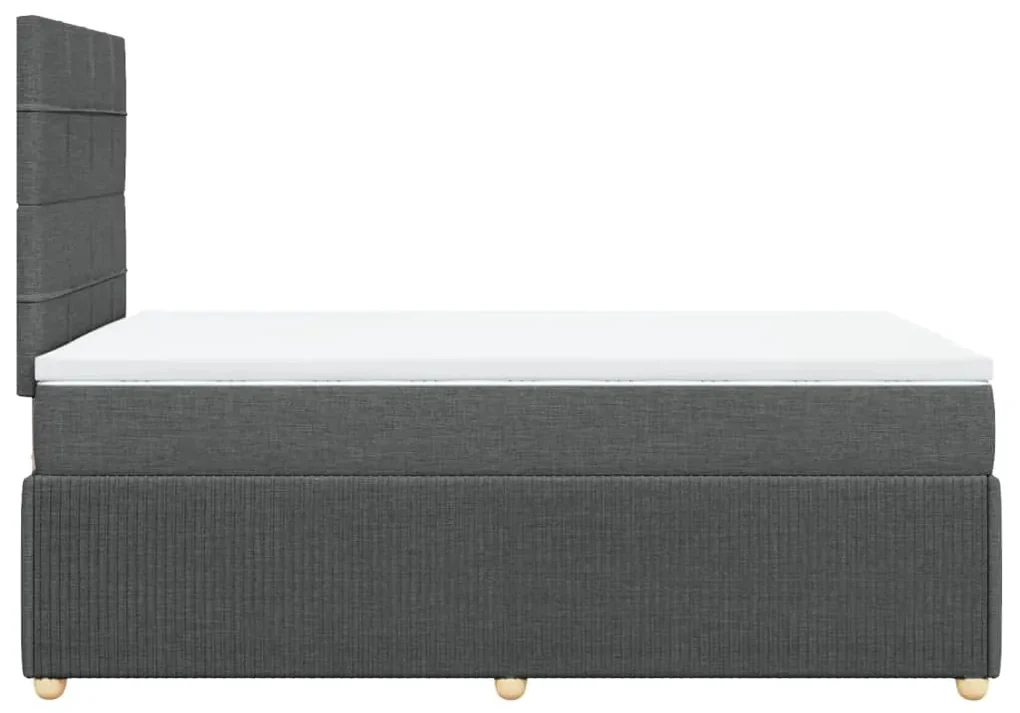 Giroletto a molle con materasso grigio scuro 120x200 cm tessuto