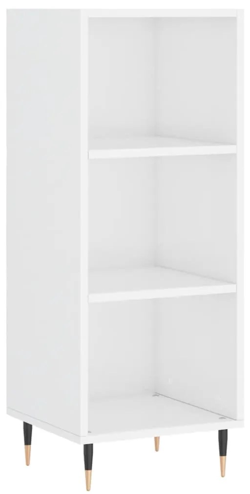 Credenza 34,5x34x180 cm in Legno Multistrato Bianco Lucido