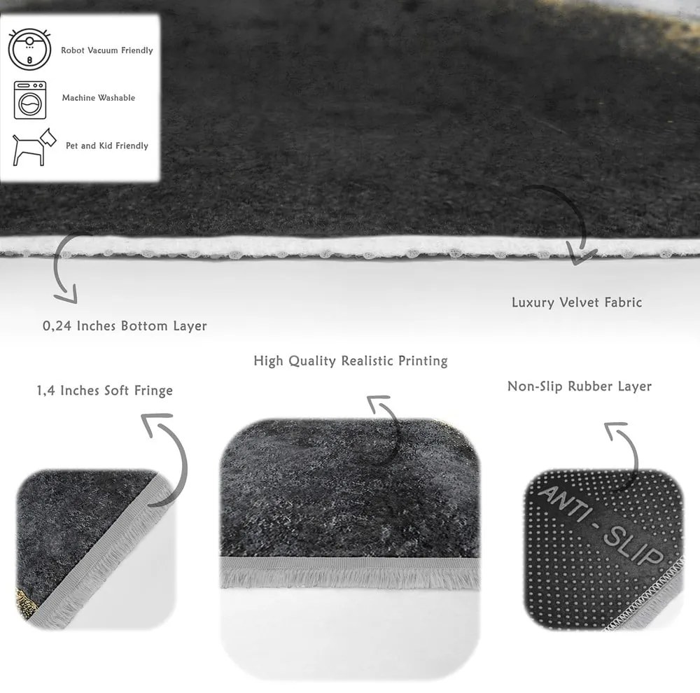 Tappeto nero 80x200 cm - Mila Home