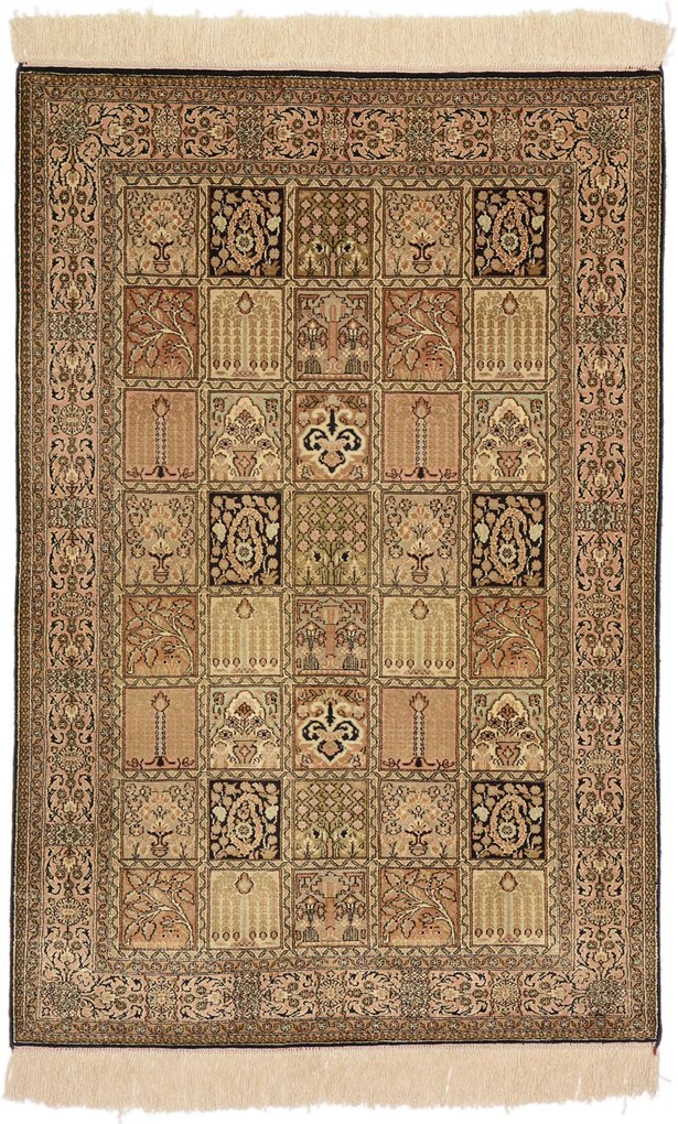 Cashmere Silk Tappeto 80 x 120 (Indian) Annodato A Mano
