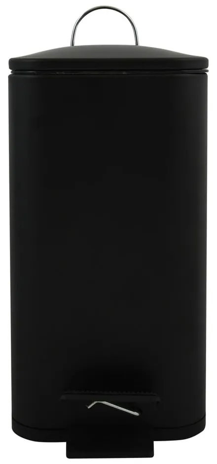 Cestino per la spazzatura nero opaco in acciaio con pedale 5 l Erik – Spirella