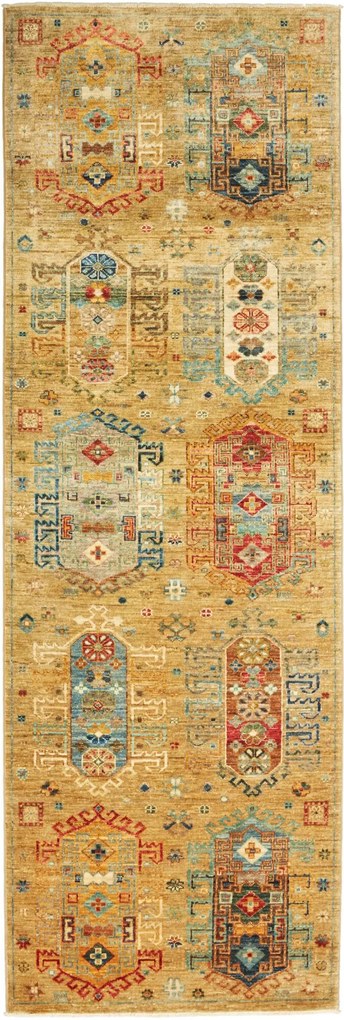 Samarkand Tappeto orientale 250 x 80 Verde (Pakistan) Annodato A Mano