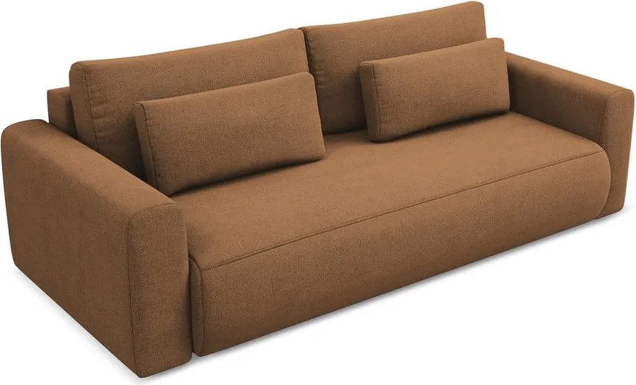 Divano color terracotta allungabile/con contenitore 238 cm Kapua – Makamii