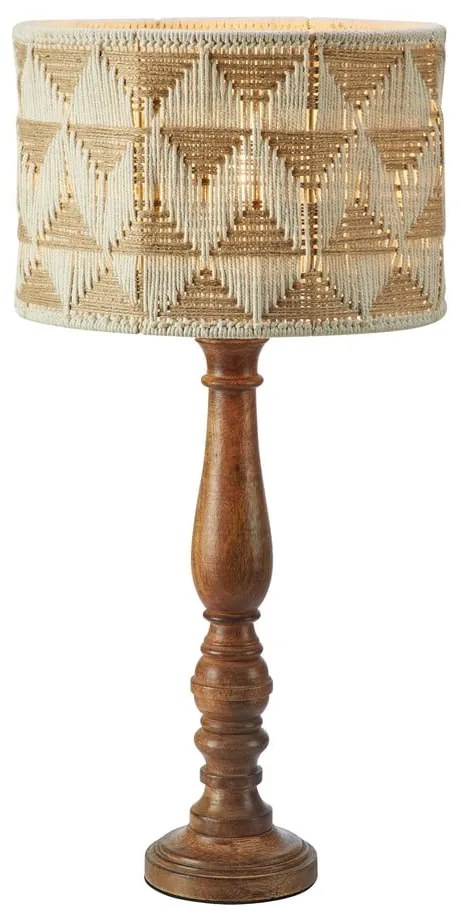Lampada da tavolo marrone e di colore naturale con paralume in tessuto e con paralume in iuta (altezza totale 62,5 cm) Ano – Markslöjd