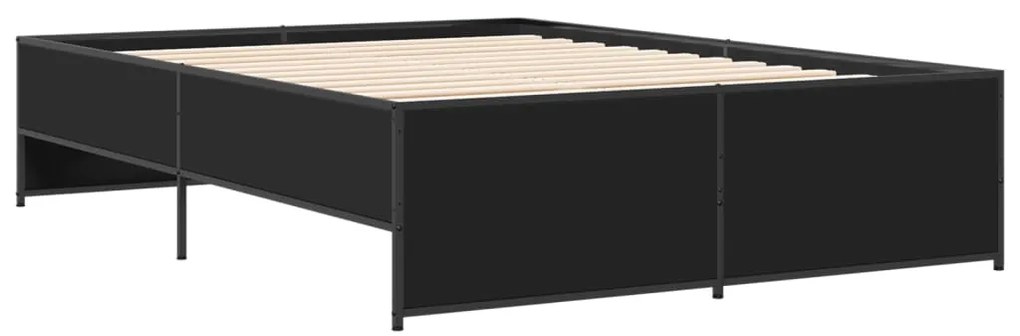 Giroletto nero 140x190 cm in legno multistrato e metallo