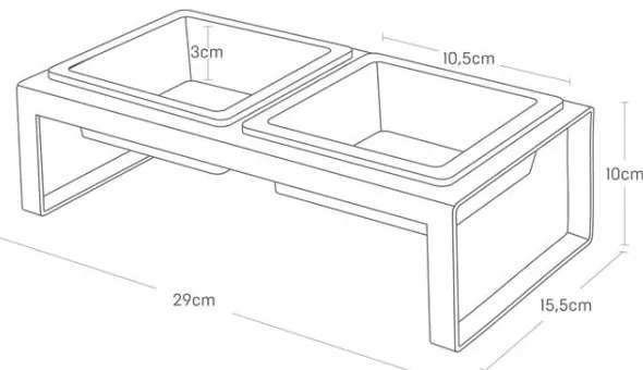 Set di ciotole nere per animali con supporto Yamazaki Tower - YAMAZAKI