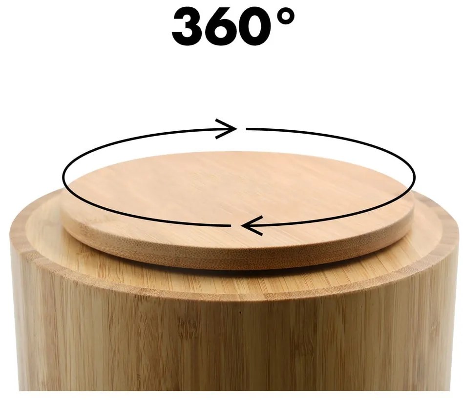 Organizer da bagno di colore naturale in bambù per cosmetici/girevole Isalys – MSV