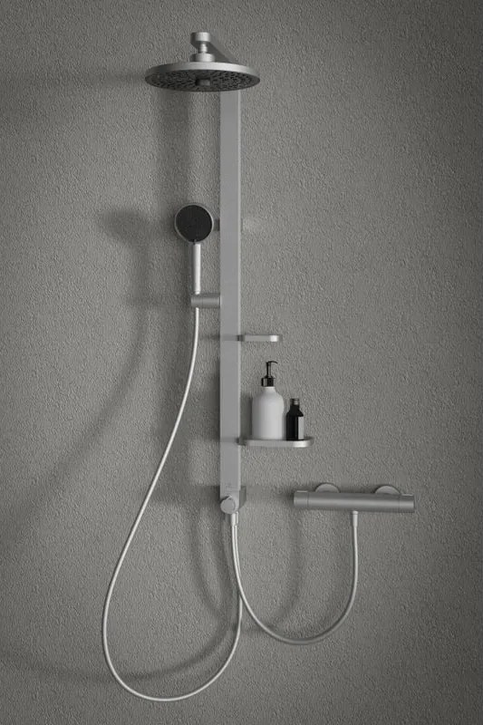 Colonna doccia senza miscelatore argento