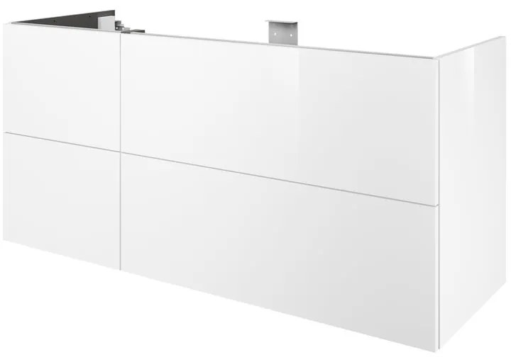 Mobile da bagno sospeso sotto lavabo L 135 x H 64 x P 48 cm bianco laccato lucido, 4 cassetti SENSEA Neo