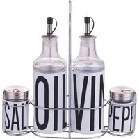 Set 4 condimenti bianco con stand Big is more