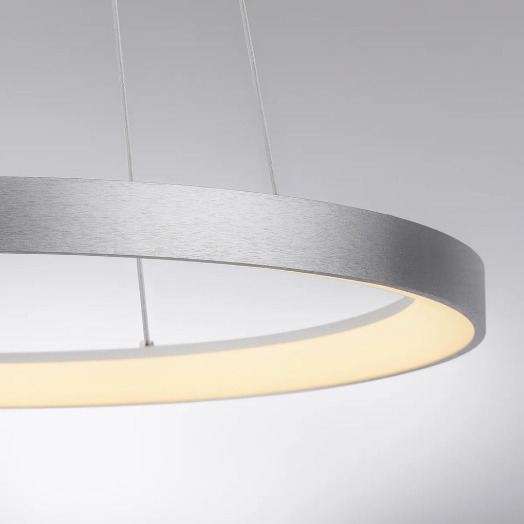 Lampada a sospensione di design in alluminio con LED dimmerabile Easylift - Hoop