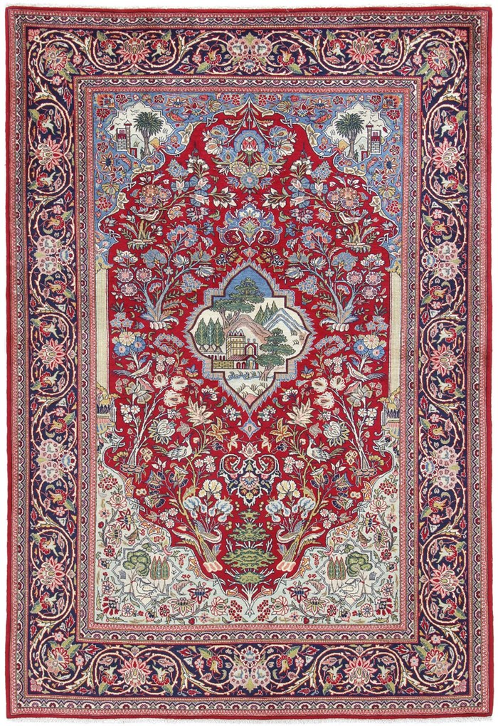 Kashan Tappeto 130 x 210 (Iran) Annodato A Mano