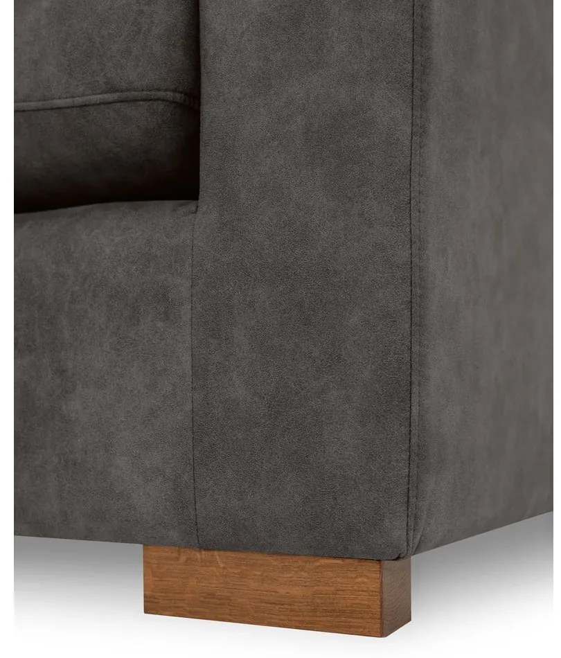 Divano angolare antracite in similpelle (angolo sinistro) Hamburg - Scandic