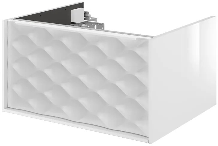 Mobile da bagno sospeso sotto lavabo L 60 x H 32 x P 48 cm bianco laccato lucido, 1 cassetto SENSEA Neo