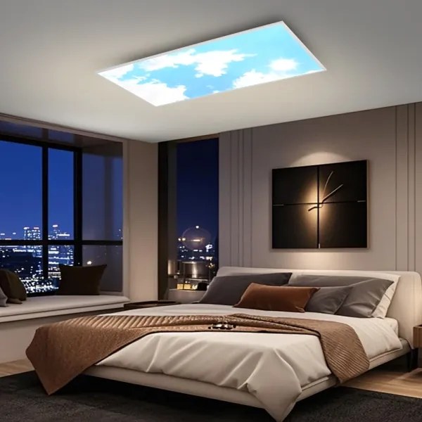 Brilagi - plafoniera LED dimmerabile SLIMFRAME SKY LED/80W/230V 120x60 cm argento/blu + telecomando