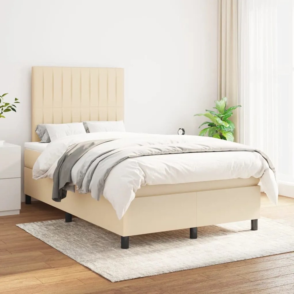 Giroletto A Molle Con Materasso Crema 120x200 Cm İn Tessuto /