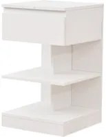 Comodino Mobiletto Moderno 1 Cassetto e 2 Ripiani Salvaspazio Bianco 39x39x65cm