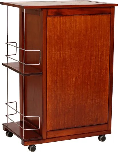 Carrello da cucina GIADA con 4 cassetti e portabottiglie Ciliegio