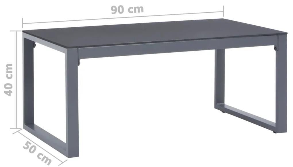 Tavolino da caffè 90x50x40 cm in alluminio
