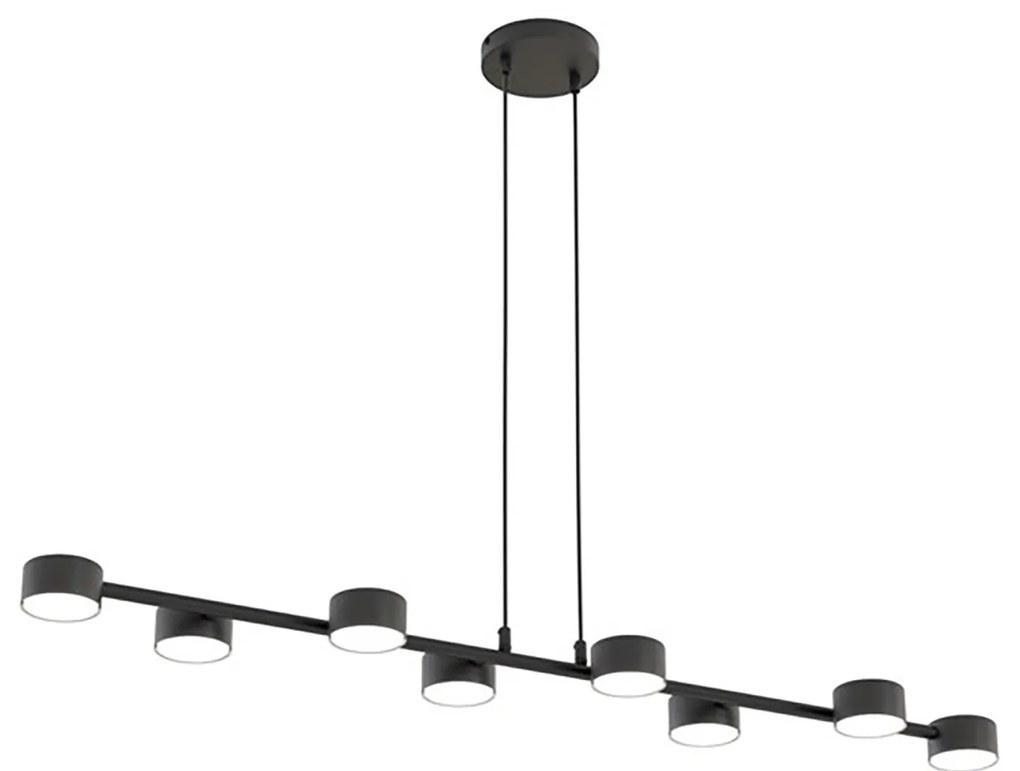 Lampadario Minimal Afrodite Acciaio Nero 8 Luci Gx53 Ip20