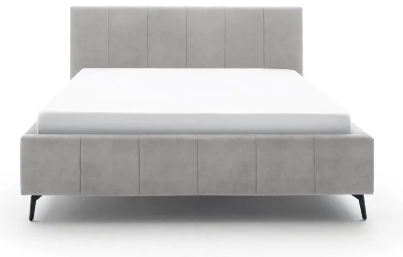 Letto matrimoniale imbottito grigio chiaro con contenitore con rete inclusa 160x200 cm Lizzano – Meise Möbel