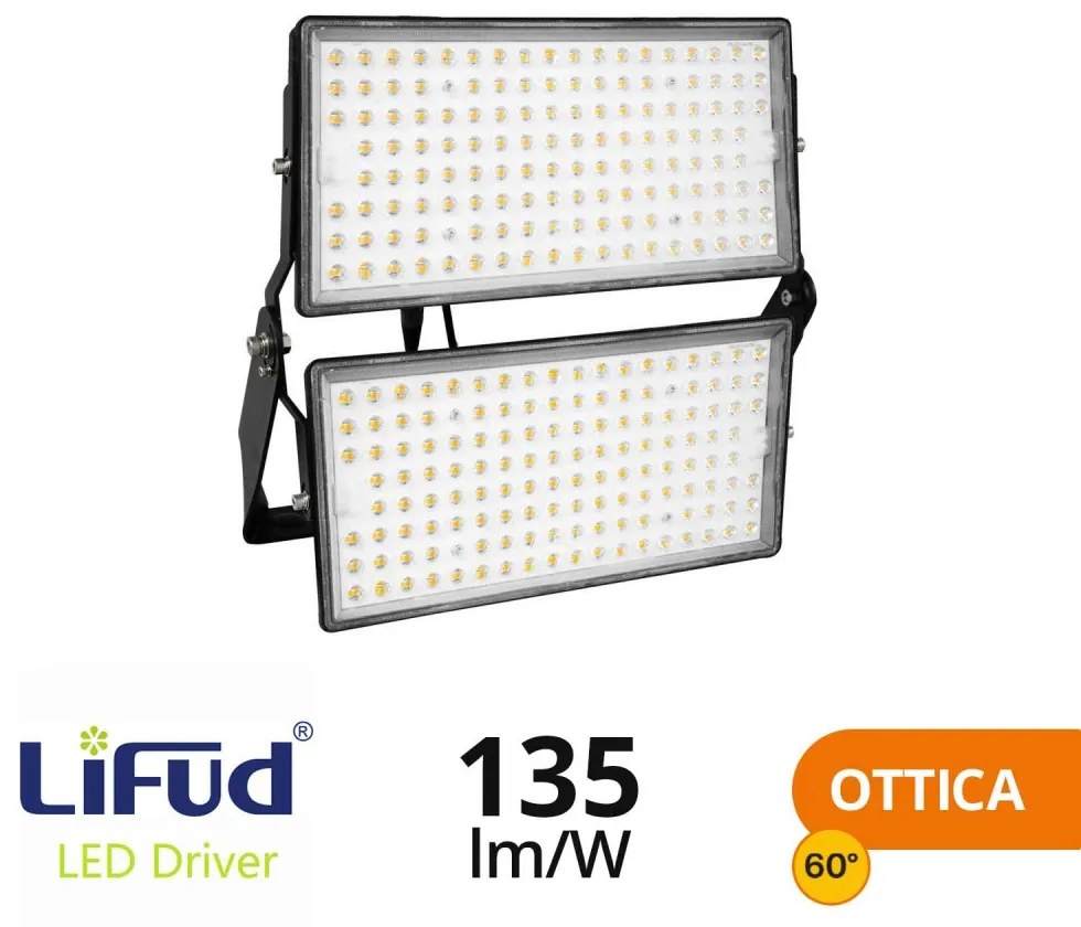 Faro Modulare LED 500W IP66 angolo 60°, 135lm/W, IK08 - LIFUD Driver Colore  Bianco Naturale 4.000K