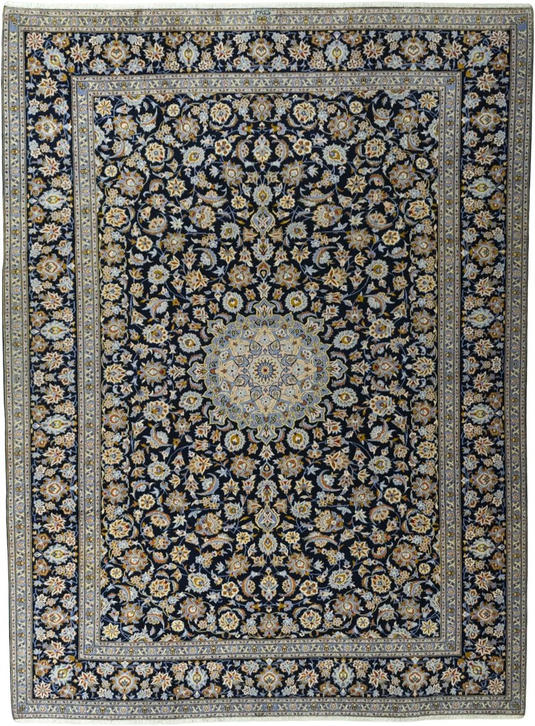 Kashan Tappeto persiano 400x290 Blu (Iran) Annodato A Mano