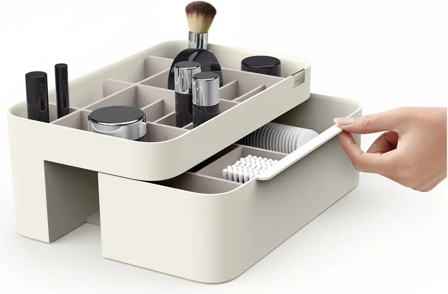 Organizer da bagno beige in plastica per cosmetici Viva – Joseph Joseph