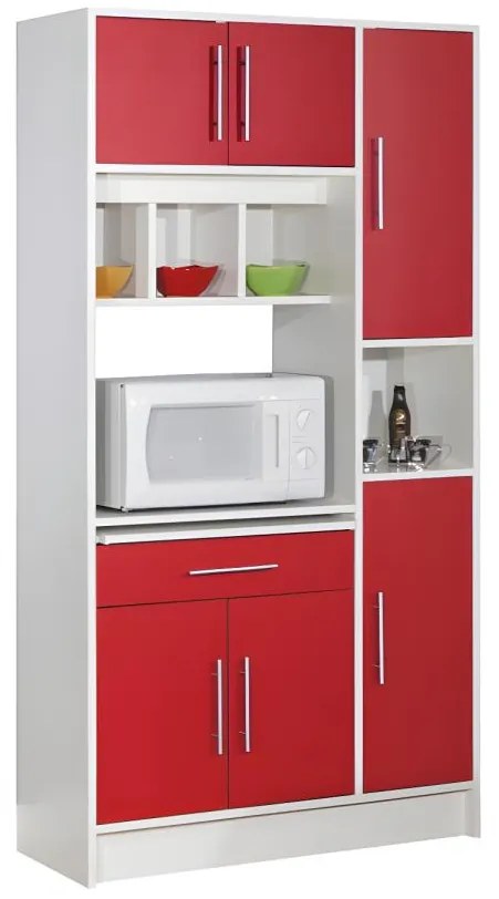 Credenza da cucina MADY - 5 ante e 1 cassetto - Rossa